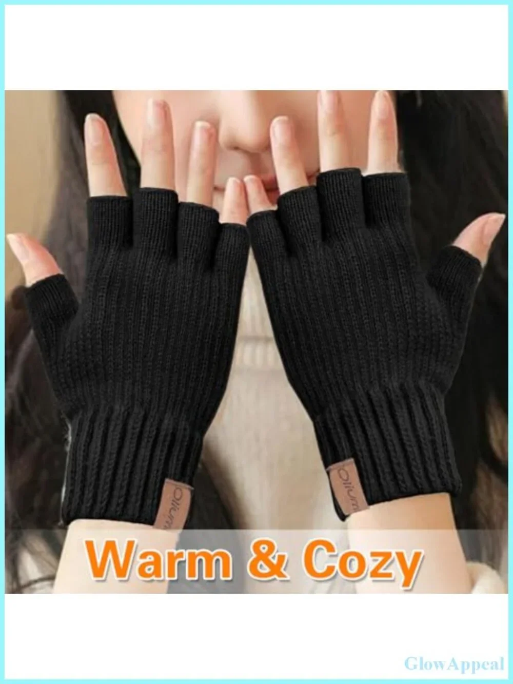 Winter Fingerless Gloves for Men Women Warm Knitted Half Finger Driving Working